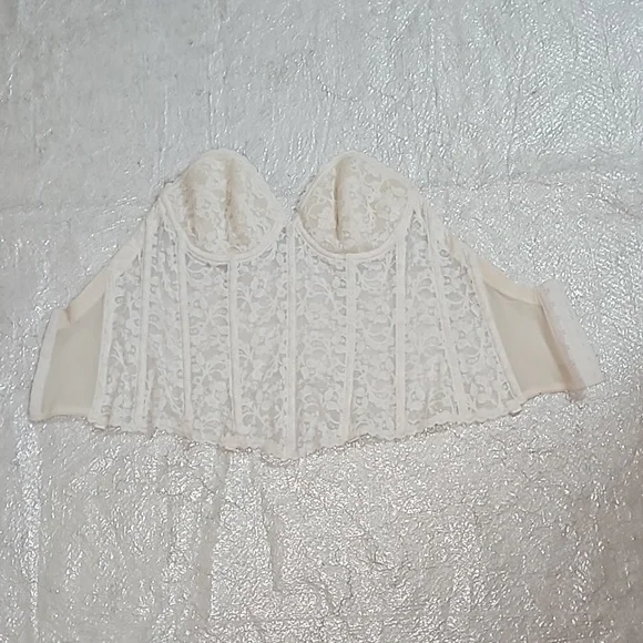 80s Frederick's of Hollywood Lace Sweetheart Boned Bodice Bustier Corset - Picture 4 of 9